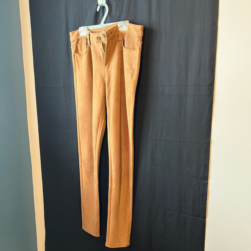Faux suede pants